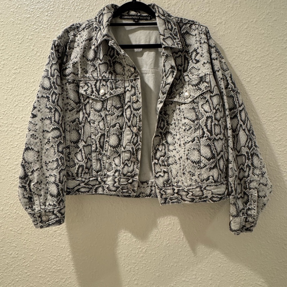 Alexander Wang Game snake print denim jacket